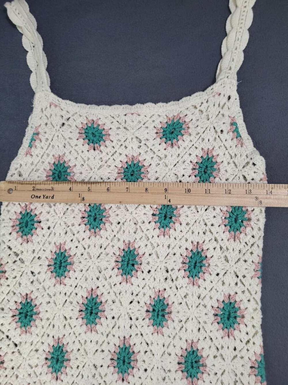 Sincerely Jules Womens XS crochet geometric floral boho retro knit beach dress - Picture 6 of 8